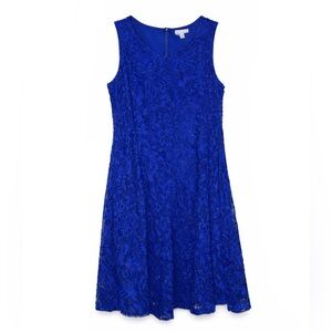Chic Royal Blue Lace Mini Dress